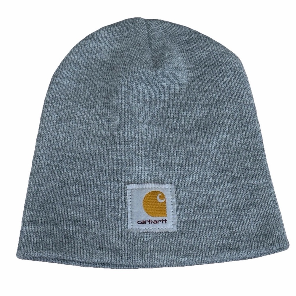 Carhartt Light Grey Beanie Hat cap Logo One Size Fits‎ Most